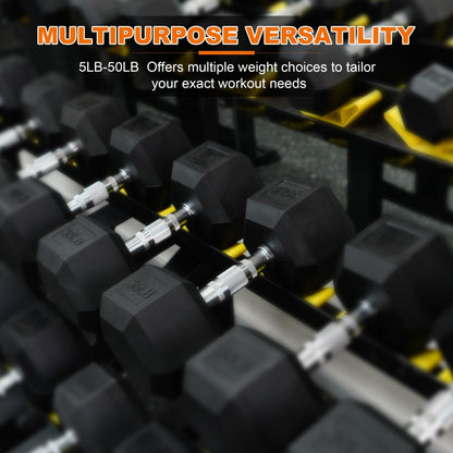 --Only Supports Self Pickup--Hexagonal Dumbbells, Rubber Coated For Exercise And Fitness, Multiple Sizes