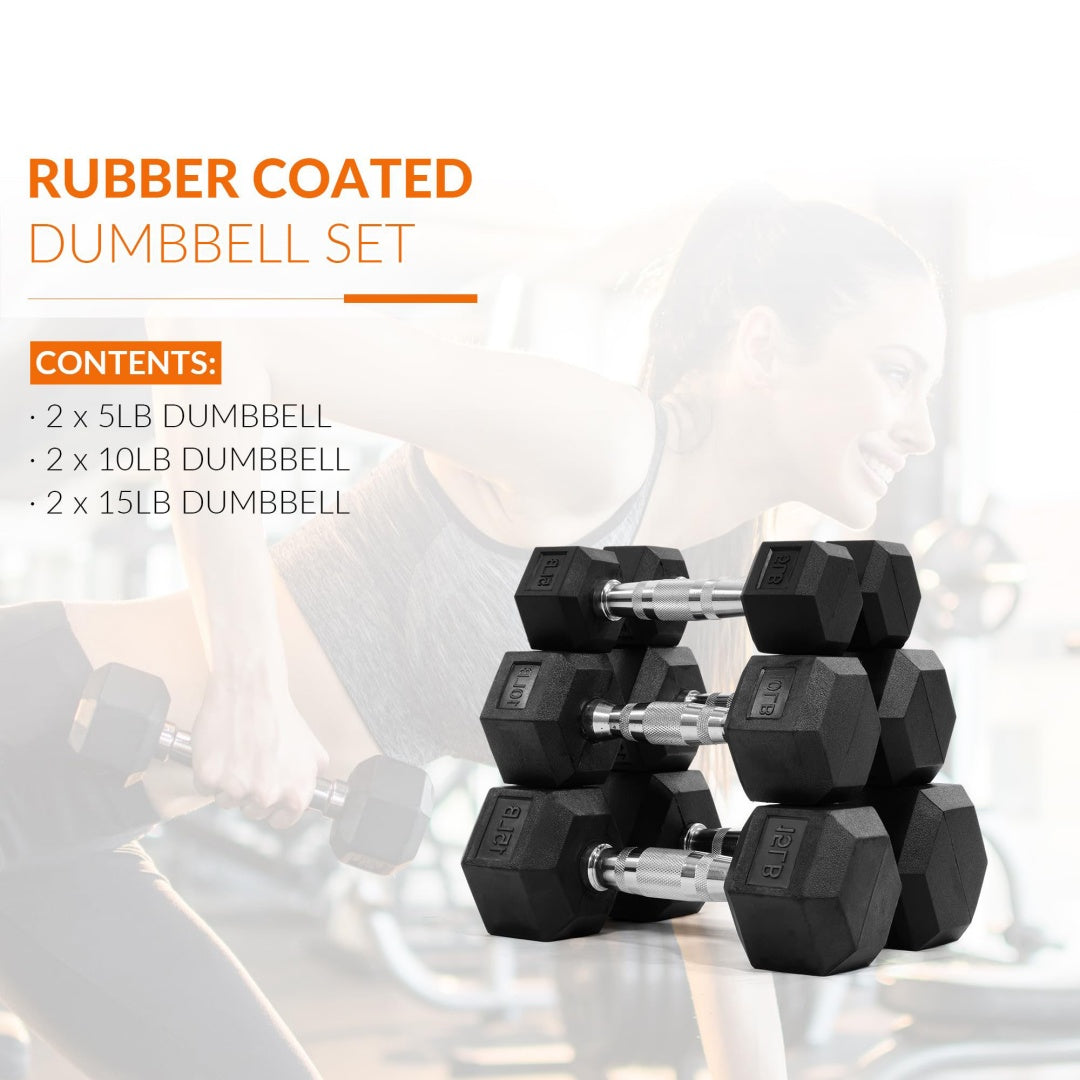 --Only Supports Self Pickup--Hexagonal Dumbbells, Rubber Coated For Exercise And Fitness, Multiple Sizes